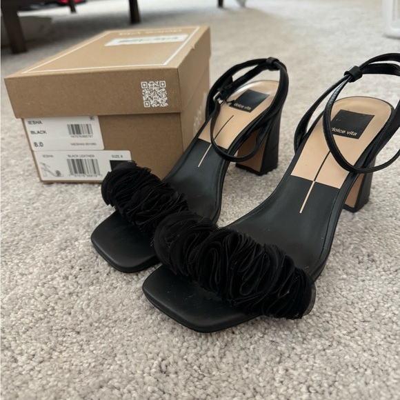 Dolce Vita “Iesha” Womens Black Leather Heels, Size 8 - Picture 2 of 8